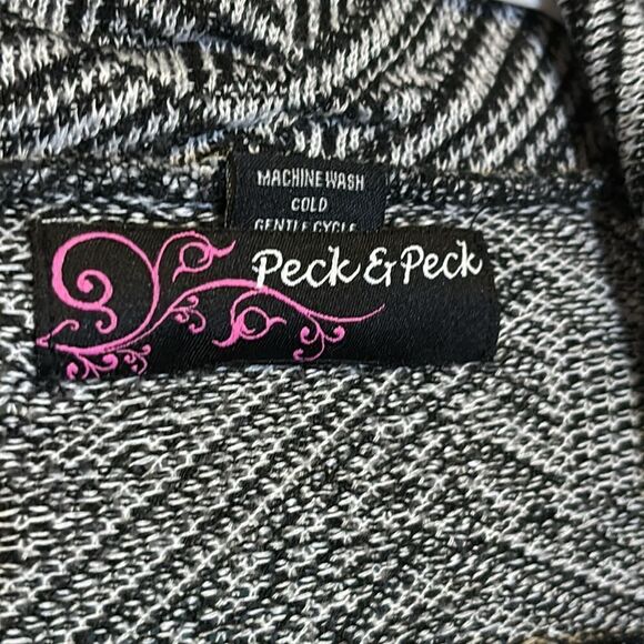 Peck & Peck Women’s Black and White Sheer patterned jacket size large - Picture 5 of 7